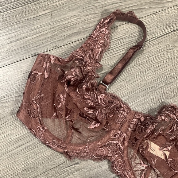 SOMA Sensuous Lace Unlined Nutmeg Underwire Bra NWT size 34C - Picture 2 of 10